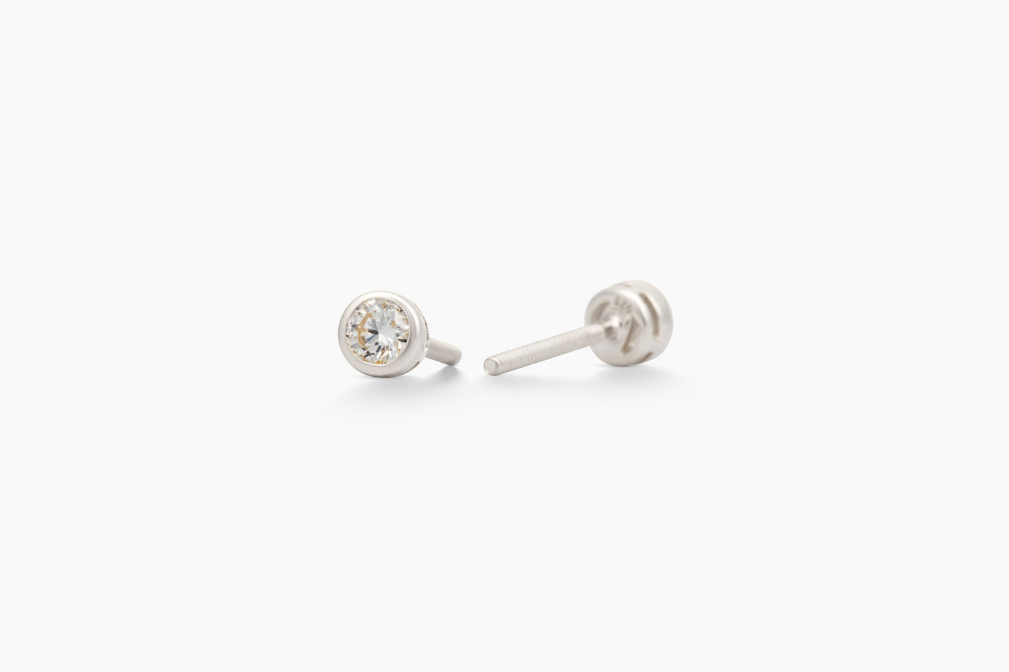 Forever Stud | Sterling Silver Diamond Studs