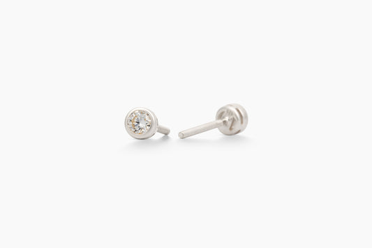 Forever Stud | Sterling Silver Diamond Studs